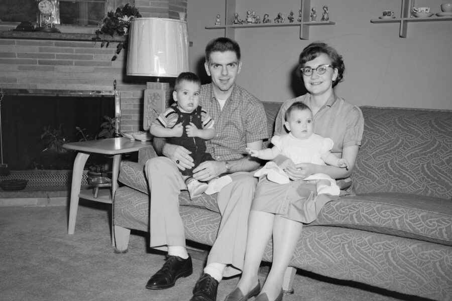 Old family photo symbolizing signs of repressed childhood trauma in adults