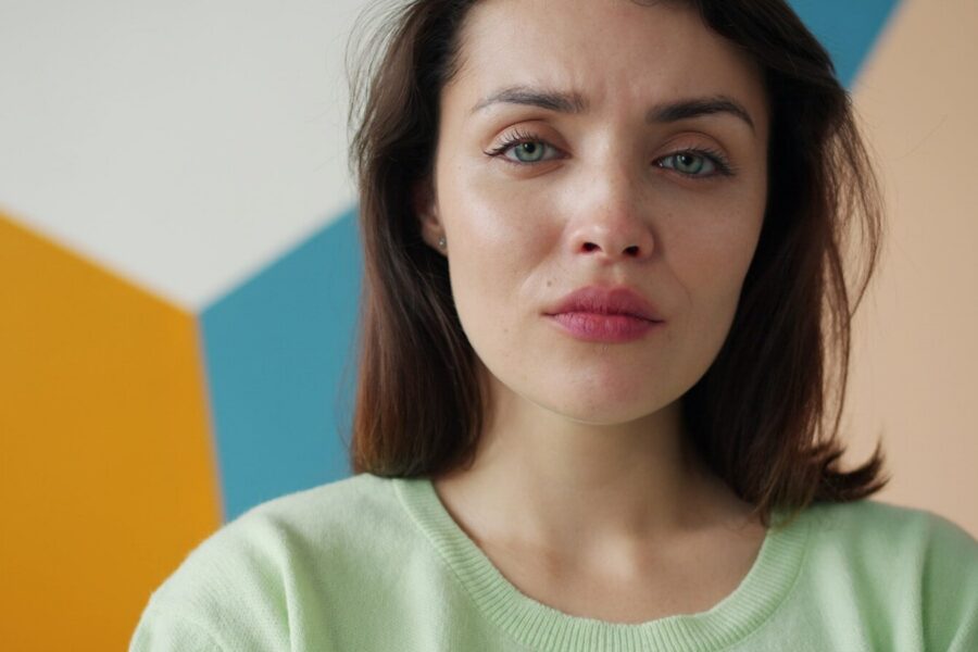 Woman concerned about relapse warning signs
