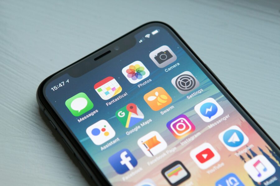 An iPhone with mental health apps