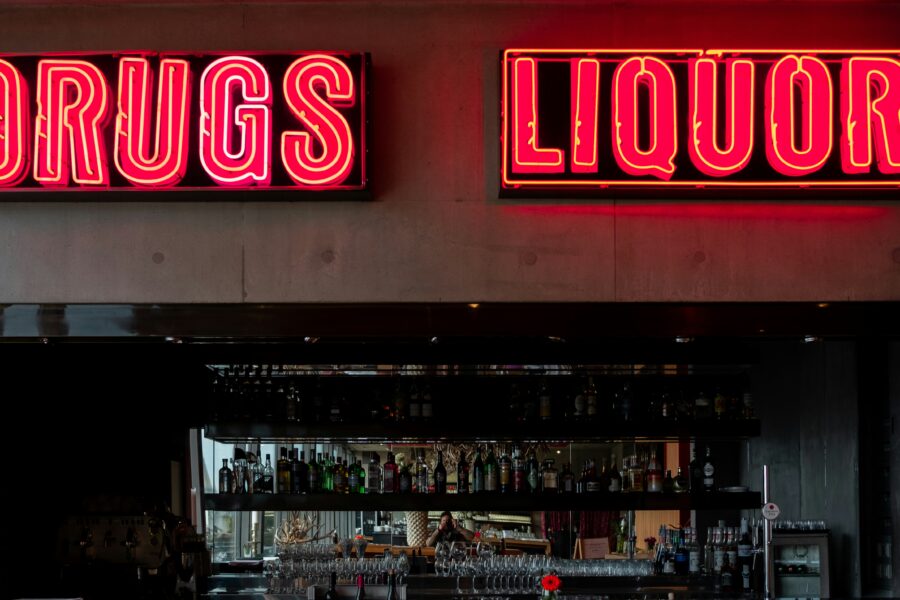 Neon sign representing polysubstance abuse